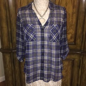 Express Blue & White Top